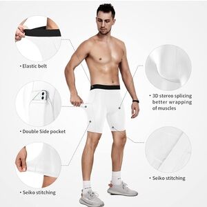 Men's White Compression Shorts